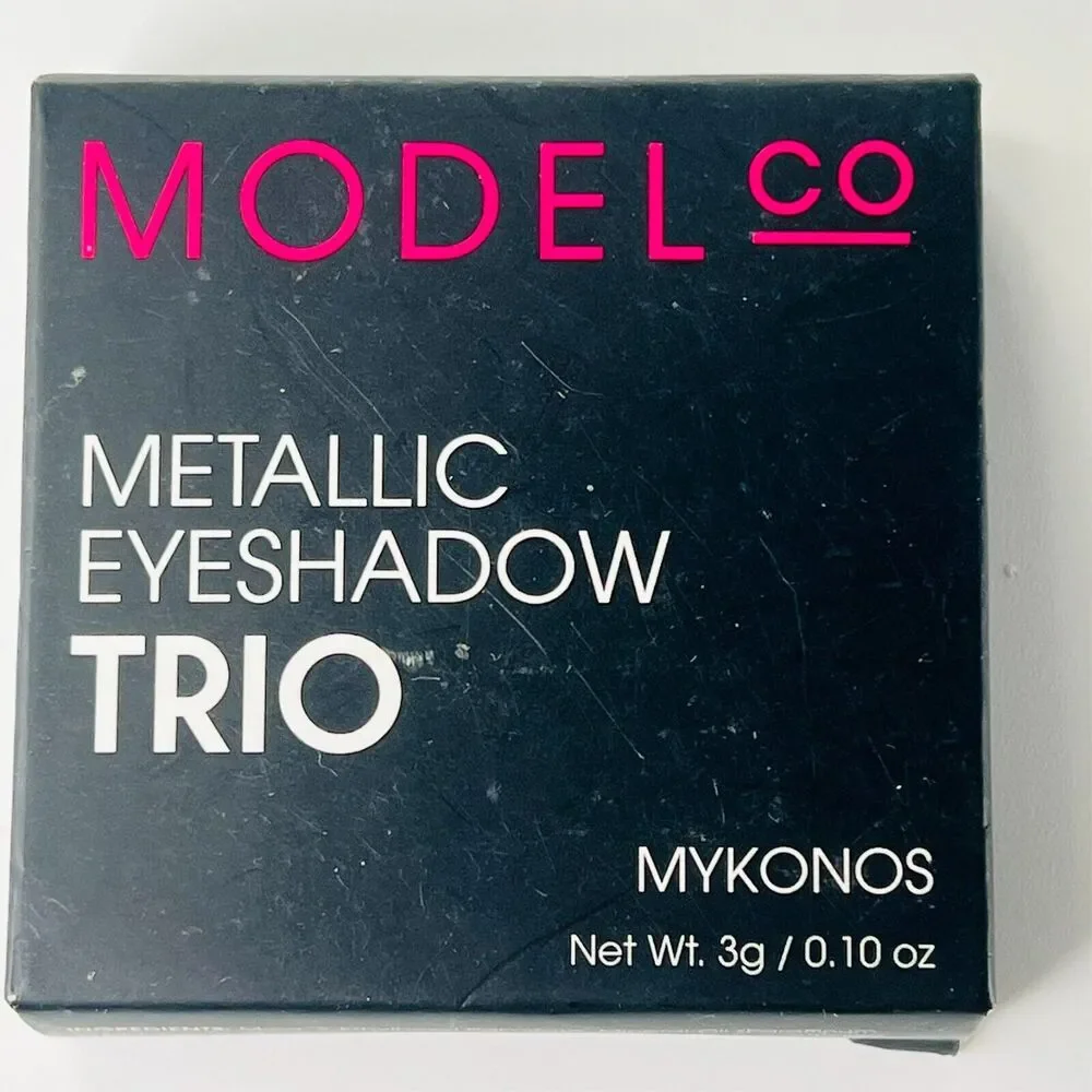Model Co Metallic Eyeshadow Trio Palette Mykonos Warm Neutrals 3g .1oz New NIB